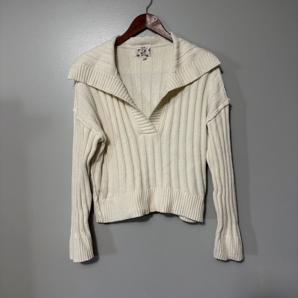 hippie rose Cream sweater XL Sailer Coller Preppy